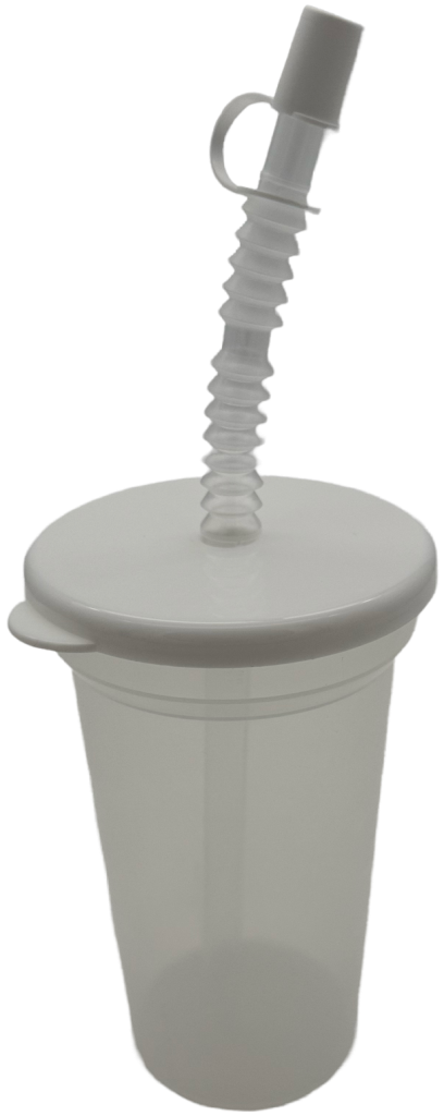 Trinkbecher mit Trinkhalm – 400 ml, auslaufsicher & pflegeleicht